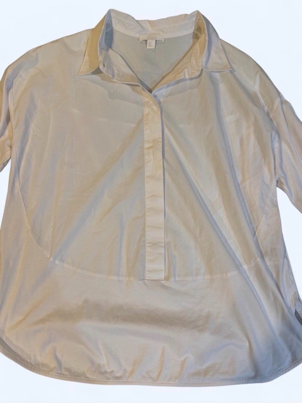 COS Cream Button-Front Collared Shirt - Picture 6 of 6